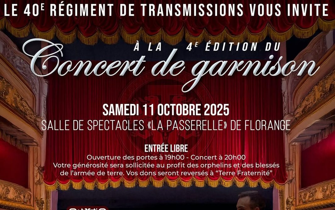 Concert de garnison du 40e RT à Florange (11 octobre – 20h00)