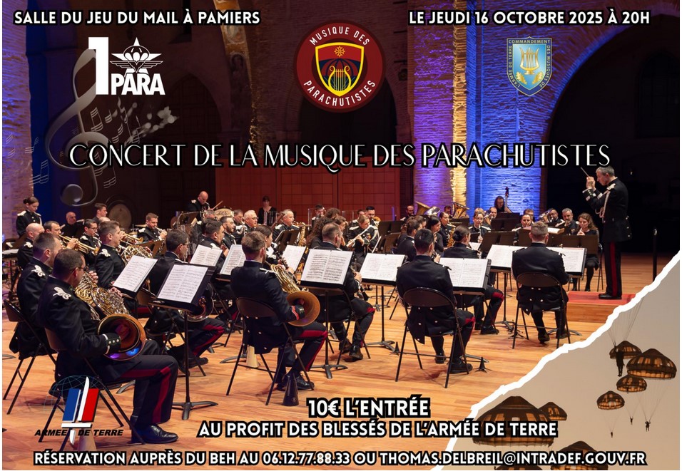 Concert musique des parachutistes à Pamiers (16 octobre 2025 – 20h00)