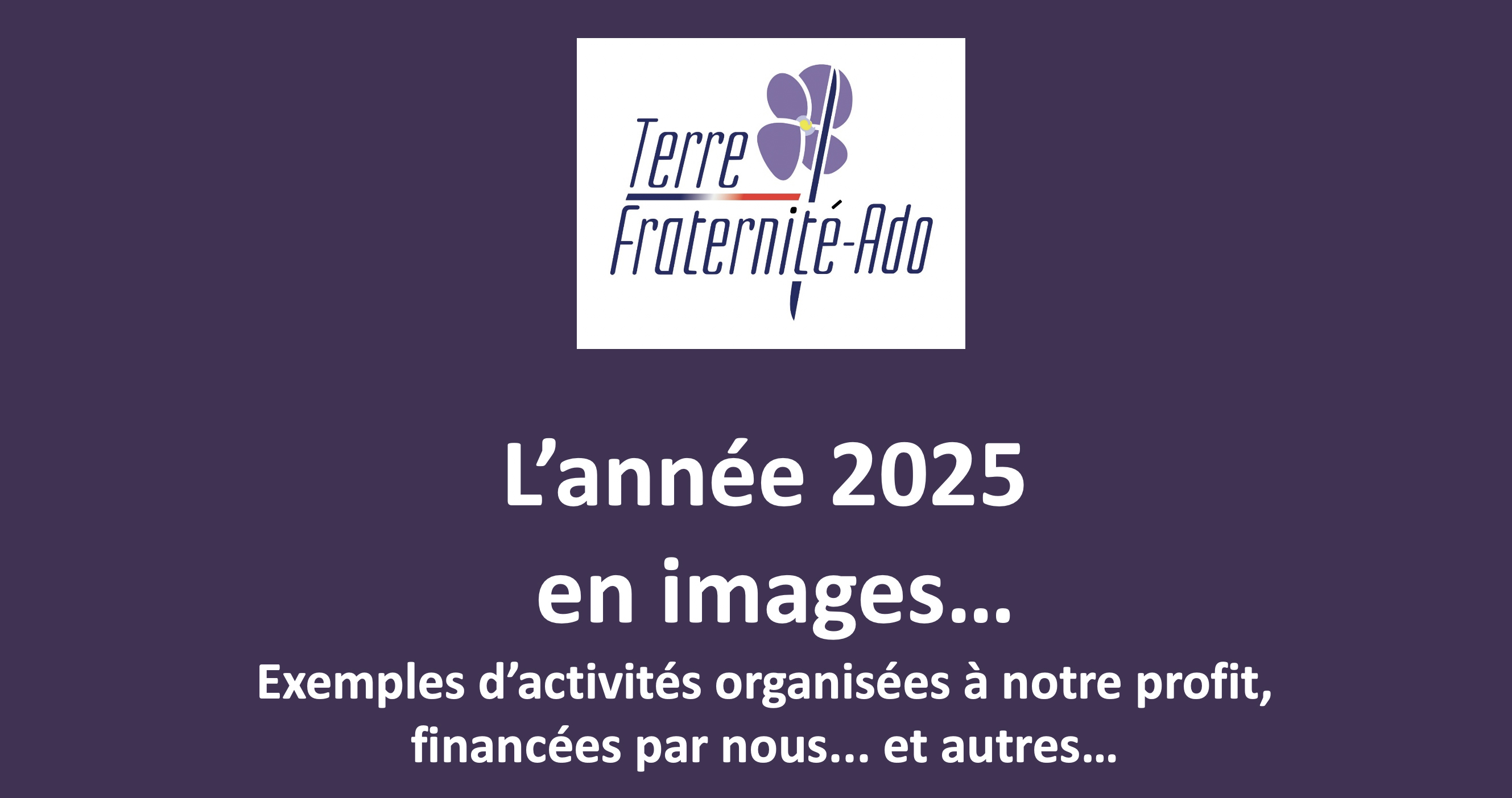 Terre Fraternité ADO diaporama 2026